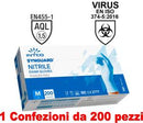 1Conf. da 200pz - Taglia M - Guanti in Nitrile Uso Medico Senza Polvere